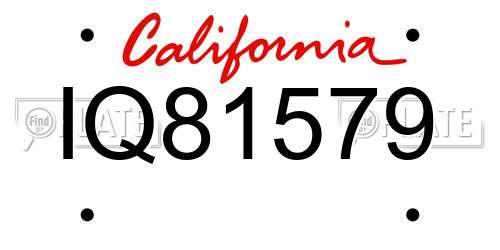 IQ81579 California License Plate