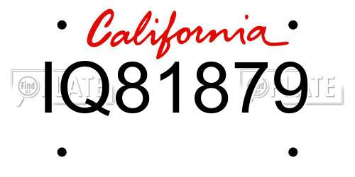 IQ81879 California License Plate