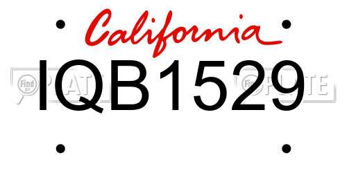 IQB1529 California License Plate