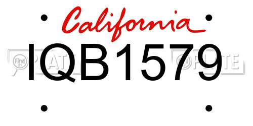 IQB1579 California License Plate