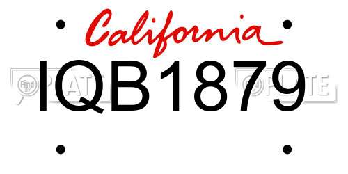 IQB1879 California License Plate