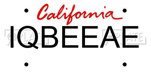 IQBEEAE California License Plate