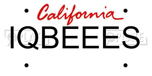 IQBEEES California License Plate