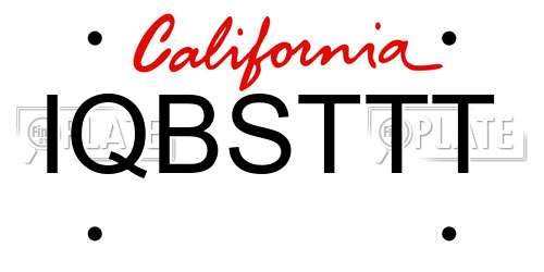 IQBSTTT California License Plate