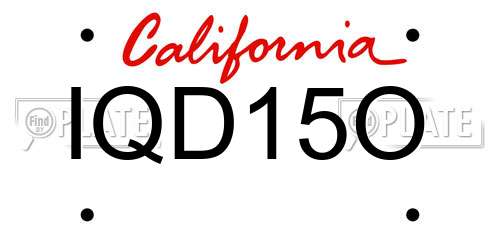 IQD15O California License Plate