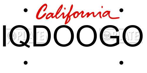 IQDOOGO California License Plate