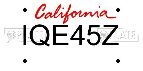 IQE45Z California License Plate