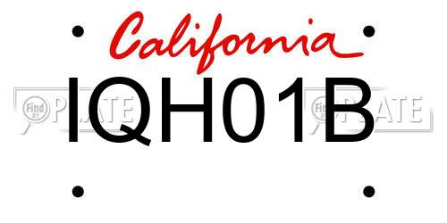 IQH01B California License Plate