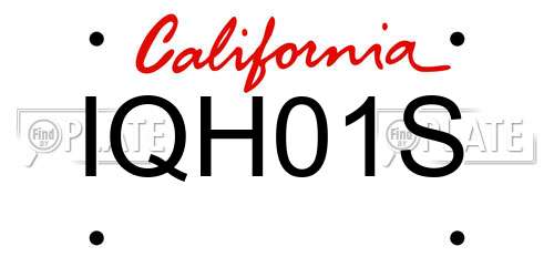 IQH01S California License Plate