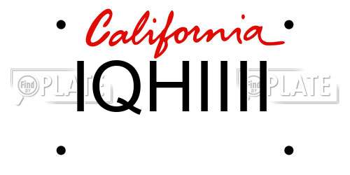 IQHIIII California License Plate
