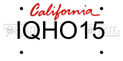 IQHO15 California License Plate