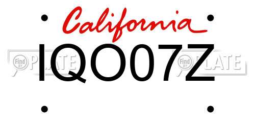 IQO07Z California License Plate