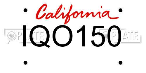 IQO150 California License Plate