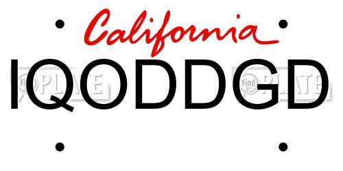 IQODDGD California License Plate
