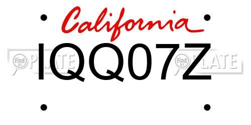 IQQ07Z California License Plate