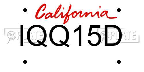 IQQ15D California License Plate