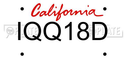 IQQ18D California License Plate