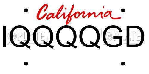 IQQQQGD California License Plate