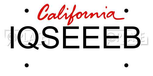 IQSEEEB California License Plate