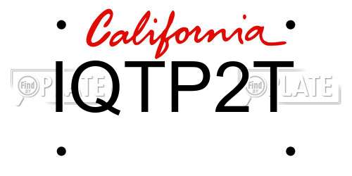 IQTP2T California License Plate
