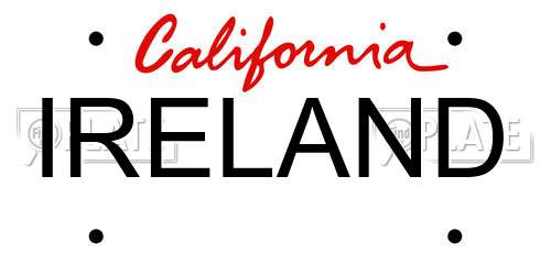 IRELAND California License Plate