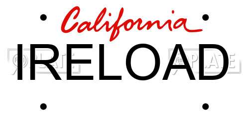 IRELOAD California License Plate