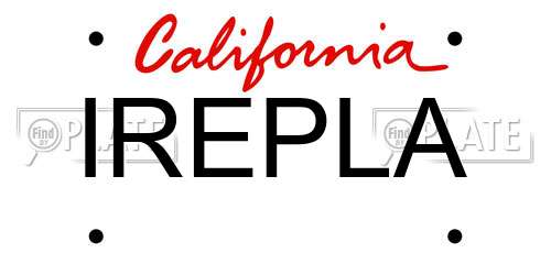 IREPLA California License Plate