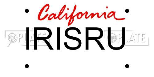 IRISRU California License Plate