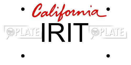 IRIT California License Plate