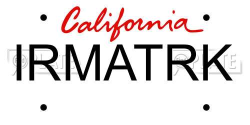 IRMATRK California License Plate