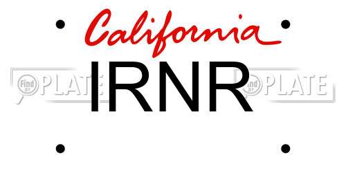 IRNR California License Plate