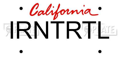 IRNTRTL California License Plate