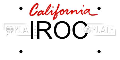 IROC California License Plate