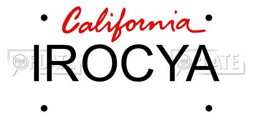 IROCYA California License Plate