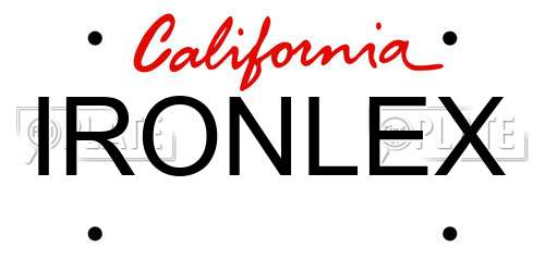 IRONLEX California License Plate