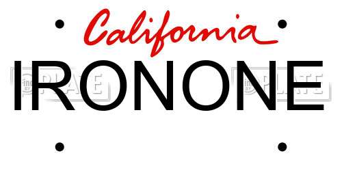 IRONONE California License Plate