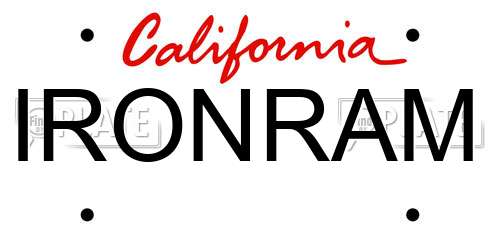 IRONRAM California License Plate