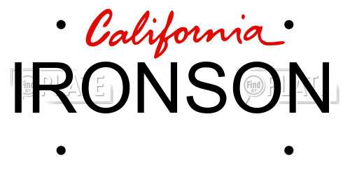 IRONSON California License Plate