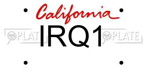 IRQ1 California License Plate