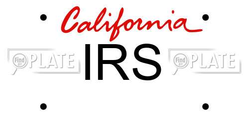 IRS California License Plate