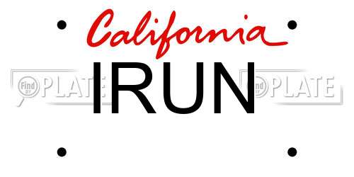 IRUN California License Plate