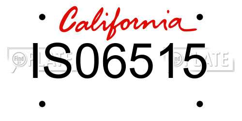 IS06515 California License Plate