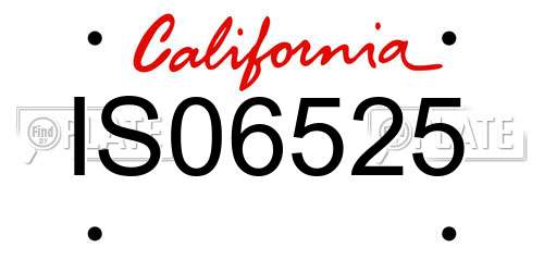 IS06525 California License Plate