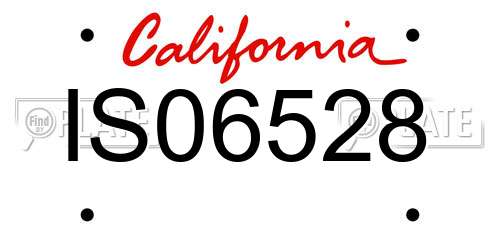 IS06528 California License Plate