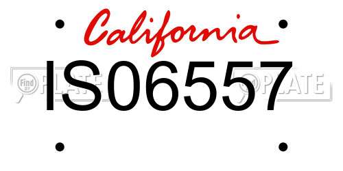 IS06557 California License Plate