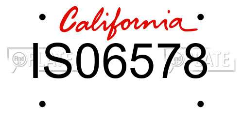 IS06578 California License Plate