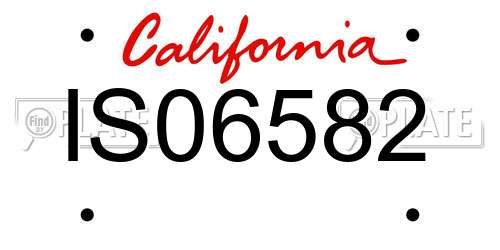 IS06582 California License Plate