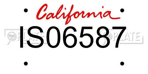 IS06587 California License Plate