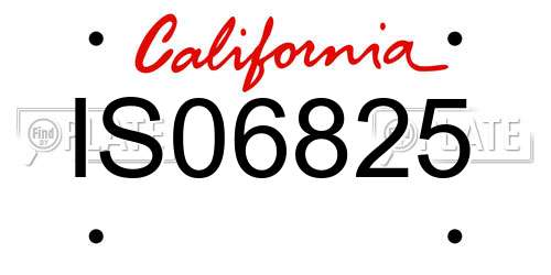IS06825 California License Plate