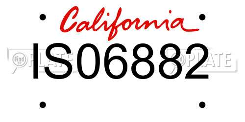 IS06882 California License Plate